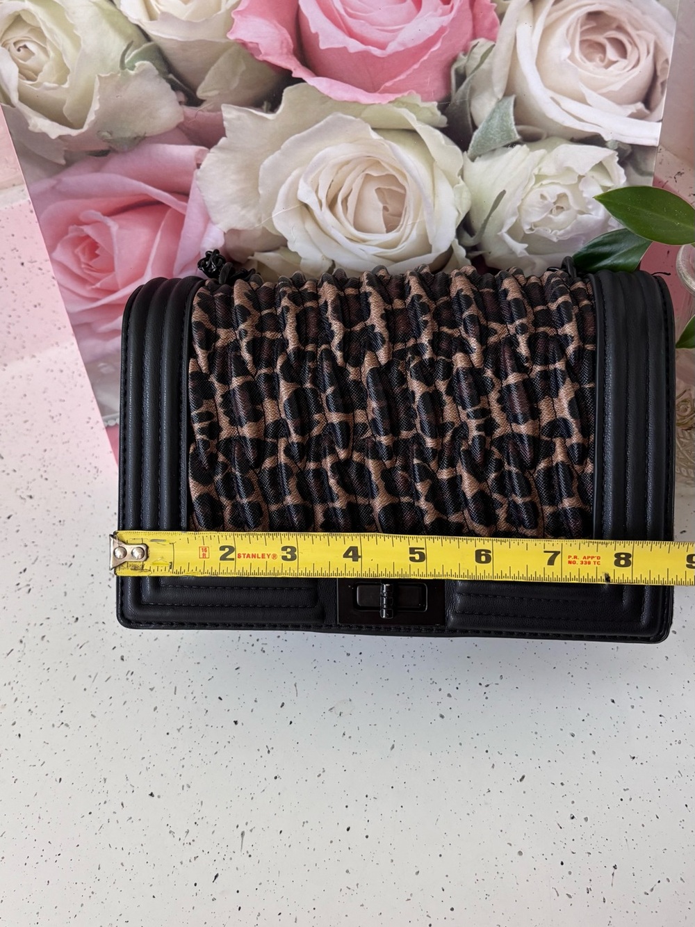 Black and Leopard Print Crossbody Shoulder Bag - Picture 6 of 6